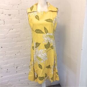 Liberty House Hawaii vtg 70s cotton sheath dress yellow floral size m